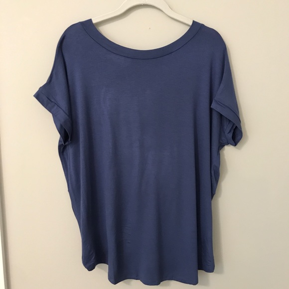 Twisted Open Back short sleeve Blue Top - Picture 2 of 6